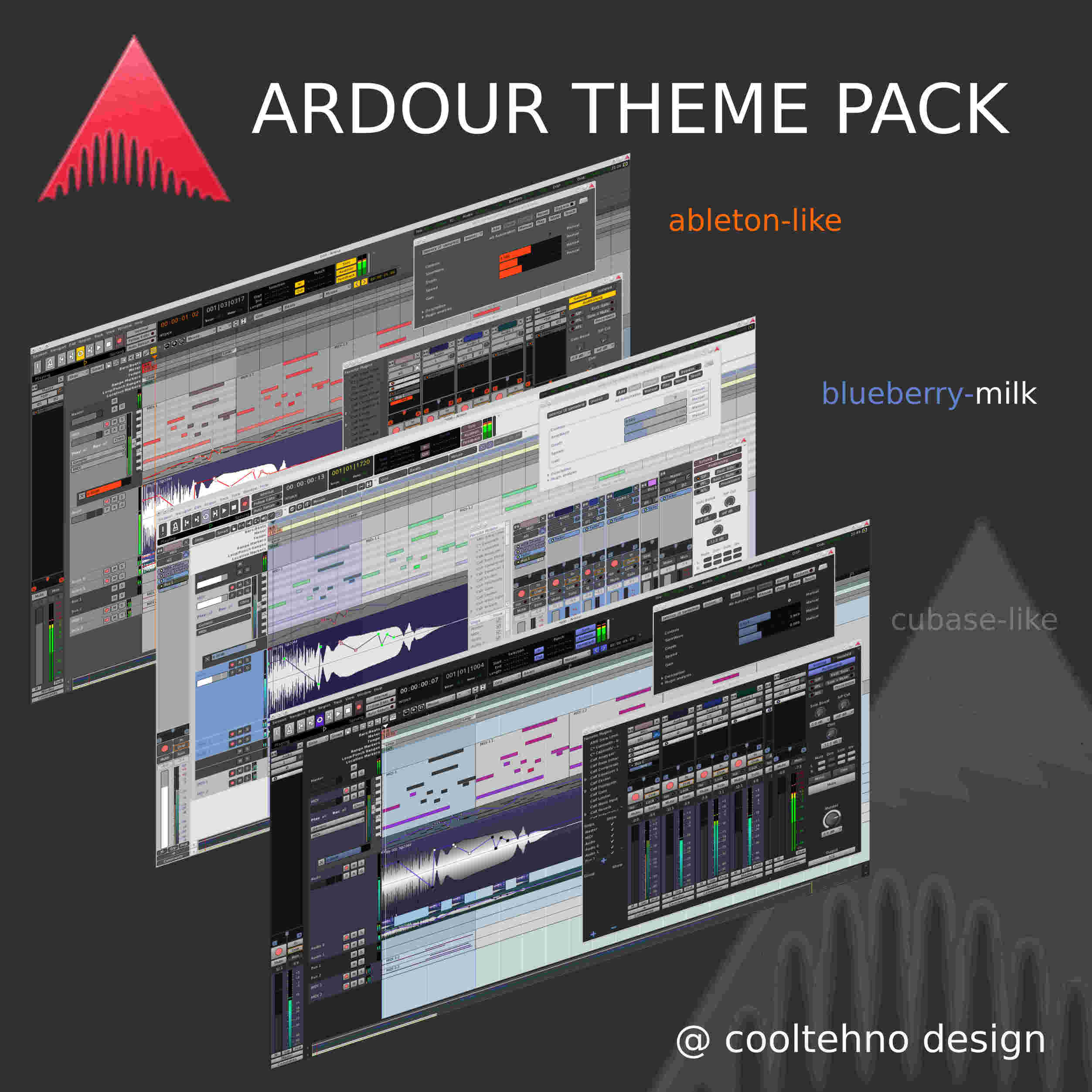 three different themes for ardour